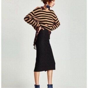 Zara Black High Waist Lace Skirt